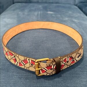 Authentic Gucci GG Supreme Snake Belt